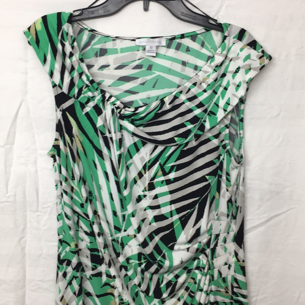 LONDON TIMES GREEN AND WHITE DRESS